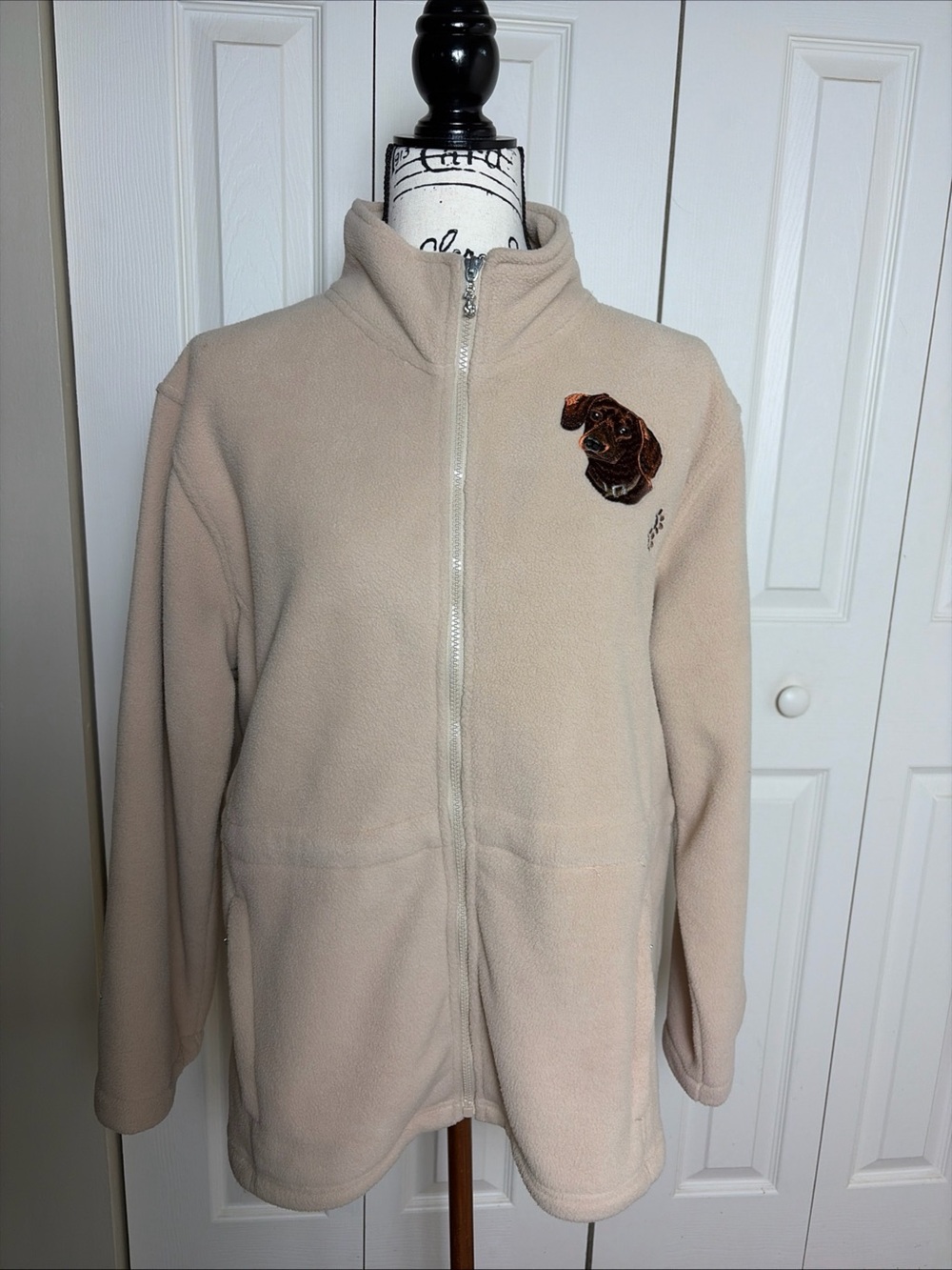 Bradford Exchange Size Large Fleece Jacket With Embroidered Dachshunds